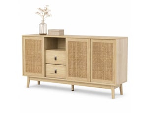Buffet 3 porte(s) 2 tiroir(s) - 155 cm coloris bois clair