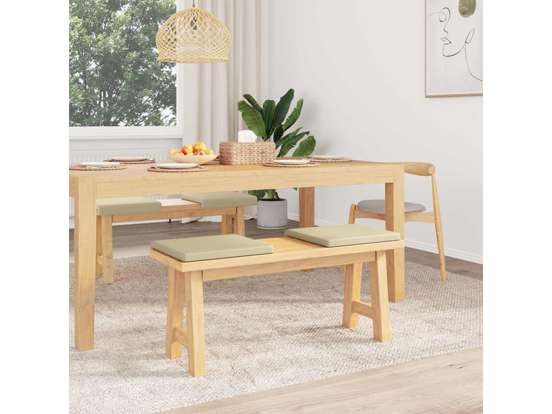  Lot de 4 coussins de banc, coussins d'assise, coussins pour chaisecanapé simili cuir crème profondeur 35 cm cf52565  - Conforama C
