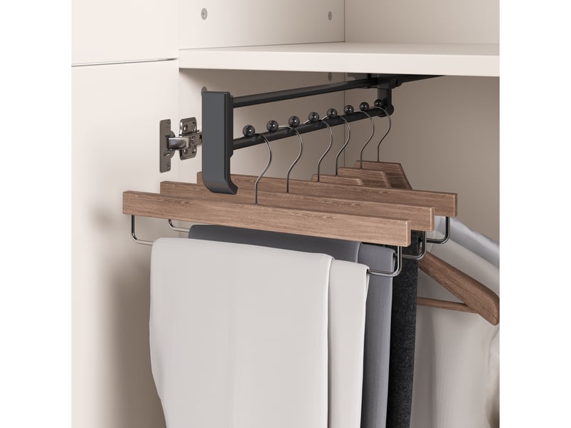  Armoire blanche 90x48x200 cm multifonctionnelle à portes battantes - 2 tringles et 3 compartiments  - Conforama E