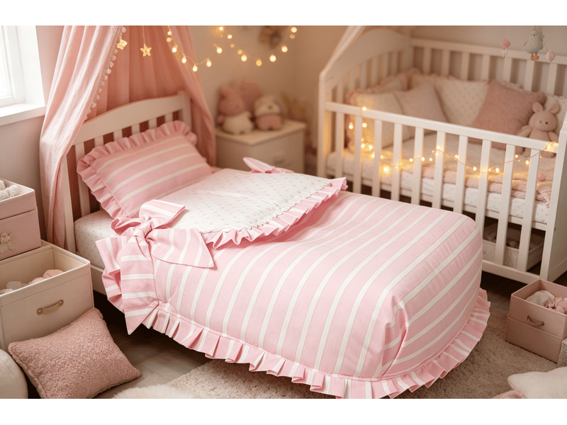  Couvre-lit bébé babyline oporto rose V3401664 - Conforama D