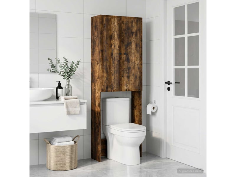 Armoire de toilette, meuble de toilette ede chêne fumé 66x25.5x190 cm - Conforama C