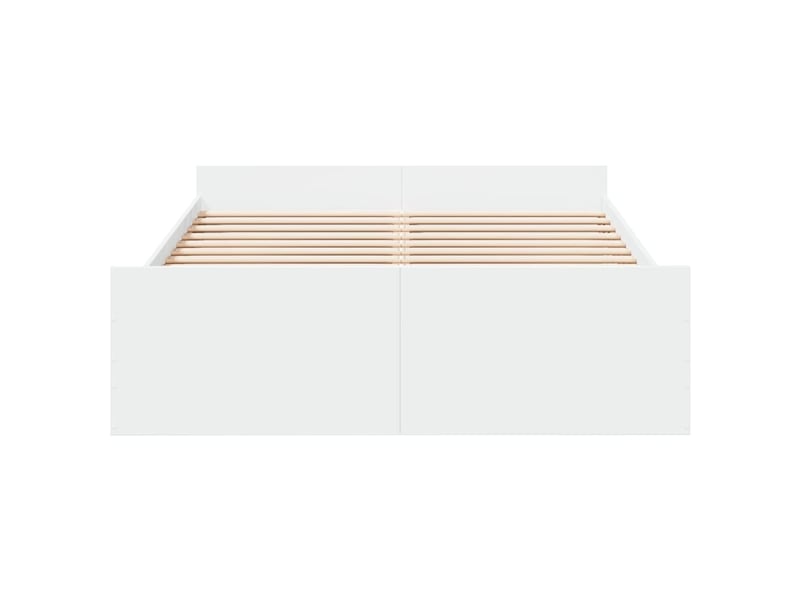 Lit double- lit adulte - cadre de lit avec tiroirs sans matelas blanc 135x190 cm - Conforama C
