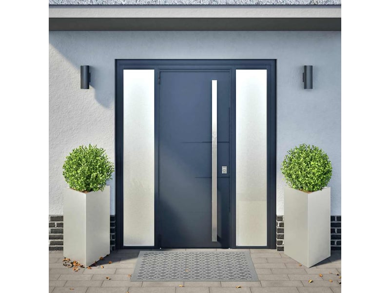  Jardinière - bac à fleurss 2 pcs triangulaire 50x43x75 cm acier inoxydable  - Conforama C