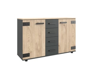 Commode 4 tiroir(s)    DELADECO  coloris beige largeur 130 cm