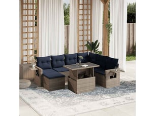 Vidaxl ensemble de canapé de jardin 8 pcs avec coussins gris résine tressée
