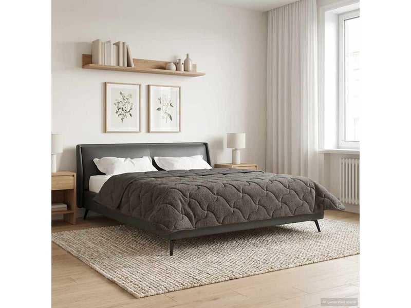  Couette - duvet d'été 220 x 240 cm été anthracite respirant  - Conforama D