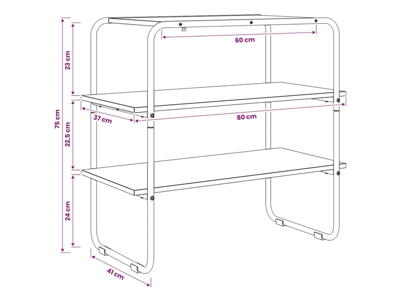  Vidaxl table console chêne sonoma 80 x 41 x 75 cm bois d'ingénierie  - Conforama C