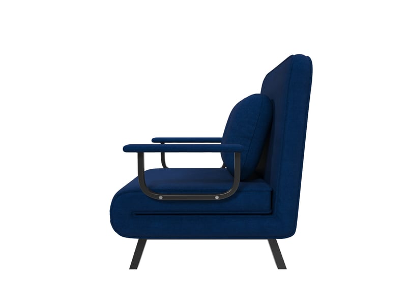  Fauteuil relax inclinable 5 positions 60x60x79 cm chenille bleu  - Conforama E
