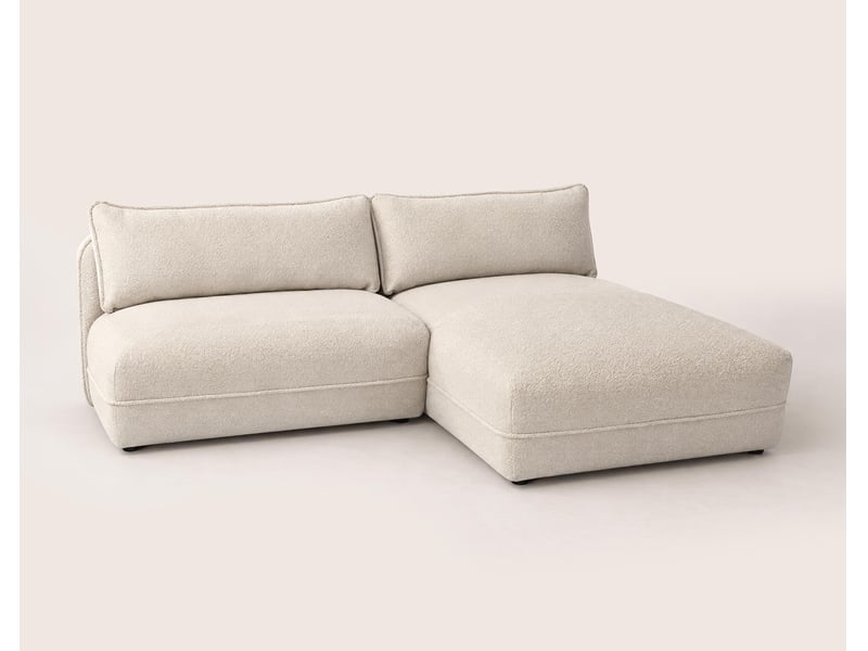  Lucien - canapé d'angle droit 4 places ouvert en tissu bouclette -  - beige LUCIEN - Conforama D