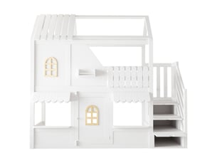 Lit cabane 90x200 cm <strong>BIQZUYA</strong>  <strong></strong> coloris blanc