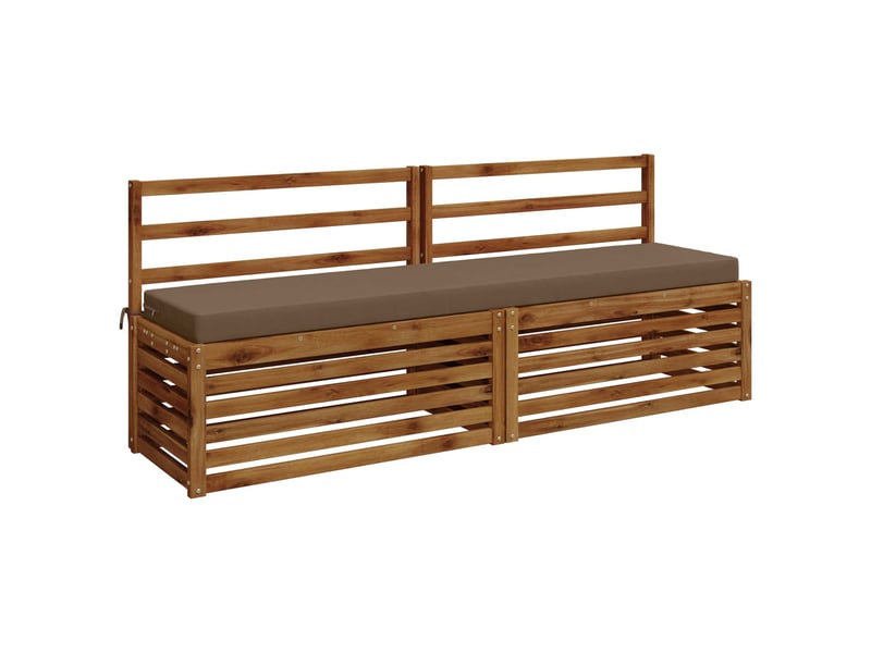 Lot de 2 coussins de banc, coussins d'assise soest 100 % polyester taupe cf57479 - Conforama C