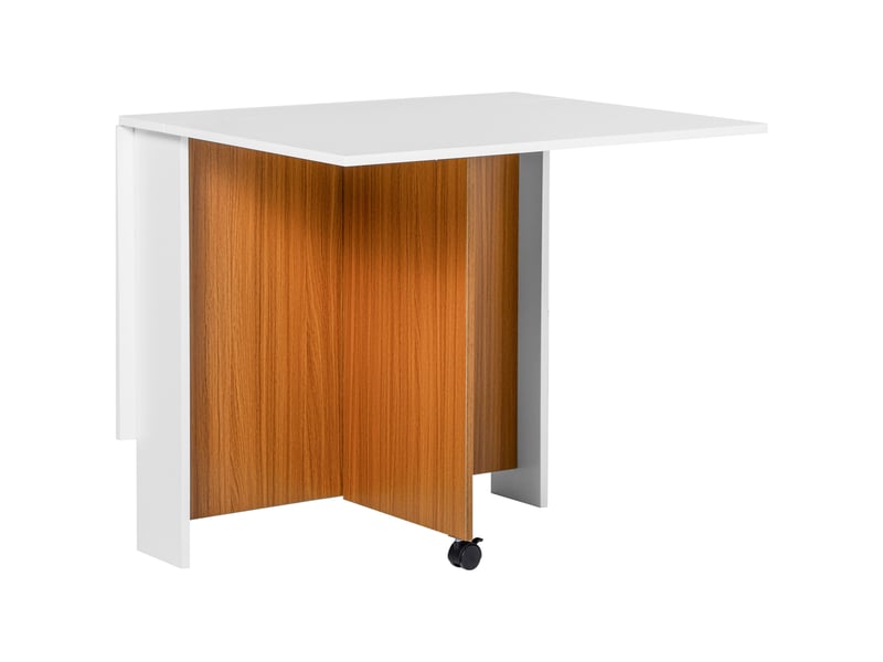 Table de salle à manger pliante avec plateau relevable et roulettes multifonctionnelle pour cuisine et salle à manger - Conforama A