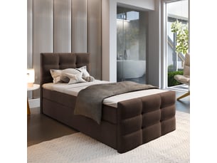 Lit avec rangement 90x200 cm <strong>MASSENO</strong>  <strong></strong> coloris marron