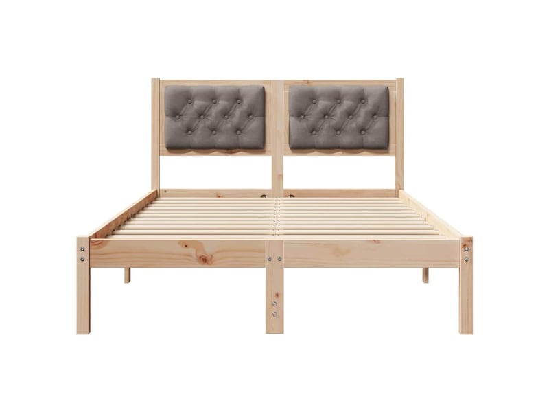  Lit double- lit adulte -  cadre de lit avec tête de lit taupe 120 x 200 cm pin massif  - Conforama D