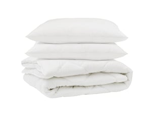Couette avec oreiller 3 pièces - duvet blanc microfibre