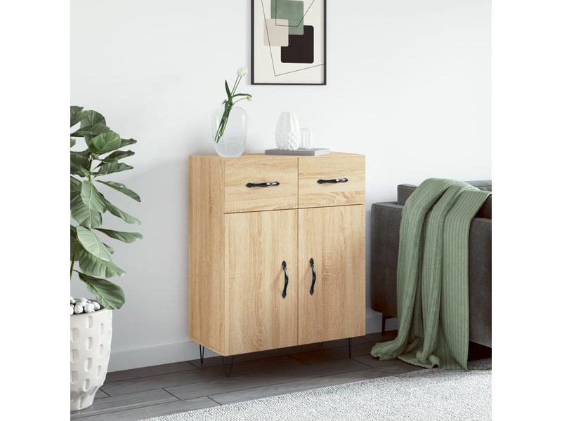  Buffet - bahut - meuble de rangement chêne sonoma 69,5x34x90 cm bois d'ingénierie  - Conforama B