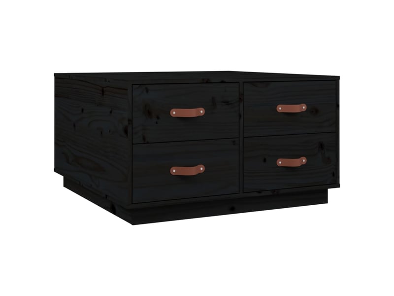  Table basse | table de salon noir 80x80x45 cm bois massif de pin  - Conforama A