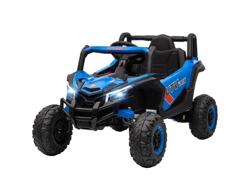  Voiture électrique 12v pour enfants, télécommande, ceinture de sécurité, klaxon, phares led, port usb, pour les 3-5 ans, bleue  - Conforama B