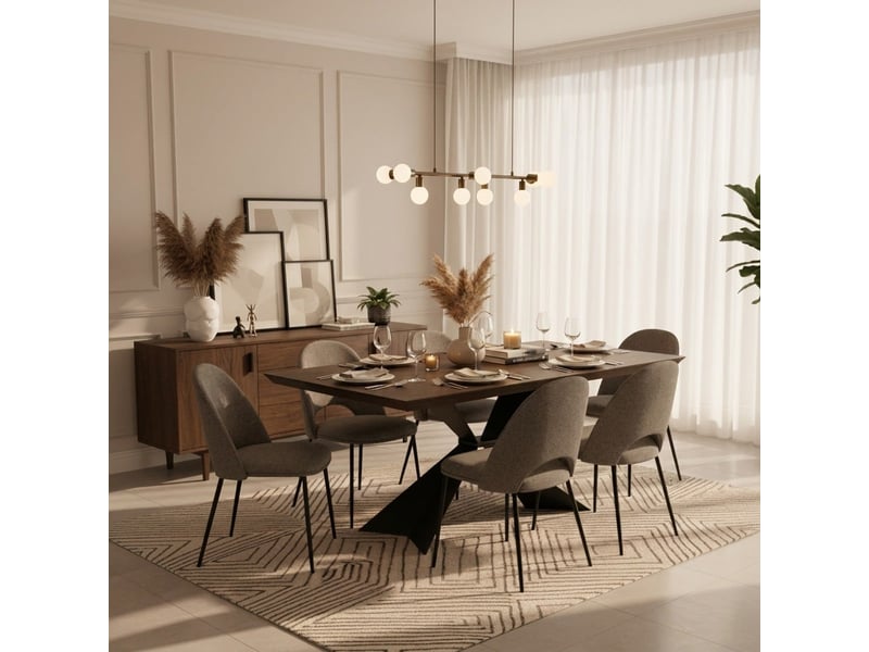  Table de salle à manger extensible en bois et métal 160240x90 taurus  - Conforama B