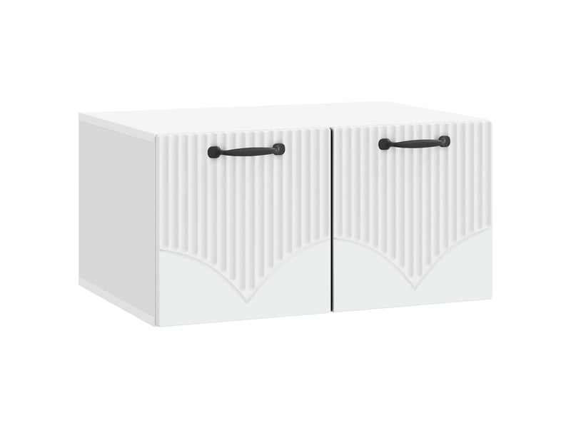  Meuble tv - banc tv - meuble de rangement mural blanc 59,5 x 41 x 30 cm bois d'ingénierie  - Conforama A
