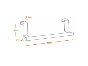 Porte serviette, torchon, crochet à suspendre cuisine ou salle de bain - acier inoxydable - 36 cm - chrome