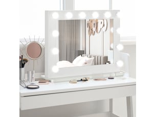 Miroir rectangulaire à poser coloris blanc <strong>COVREO </strong> <strong></strong> - 80 cm x 60 cm