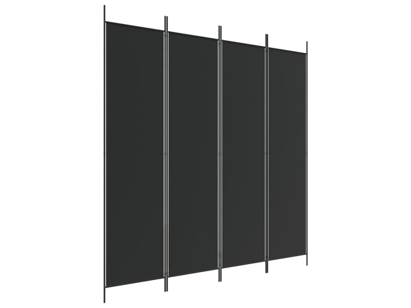  Paravent | cloison de séparation 4 panneaux noir 200x200 cm tissu  - Conforama A