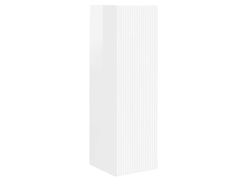  Meuble tv mural - meuble de rangement montage mural blanc brillant 30 x 31 x 100 cm  - Conforama A