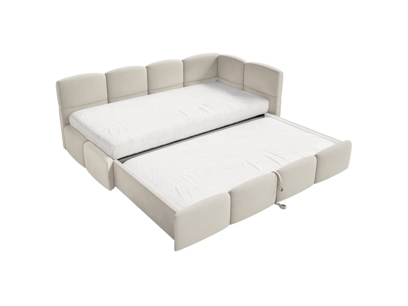  Selsey cloudy - lit rembourré - 170x185 cm - velours beige clair - côté droit Cloudy - Conforama D