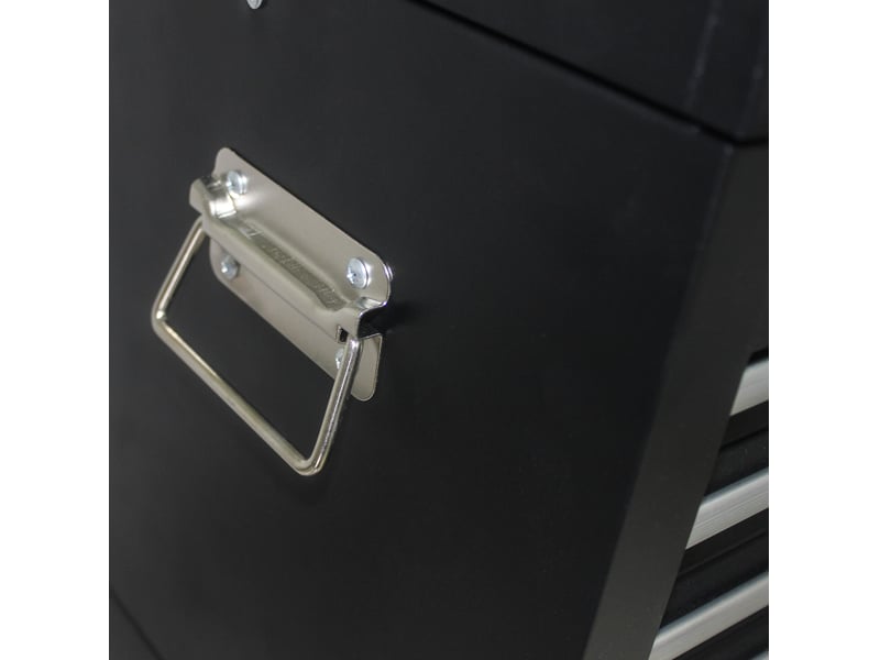Armoire à outils 60 x 33 x 110 cm noire en acier, 6 tiroirs verrouillables avec roulettes pour atelier - Conforama E