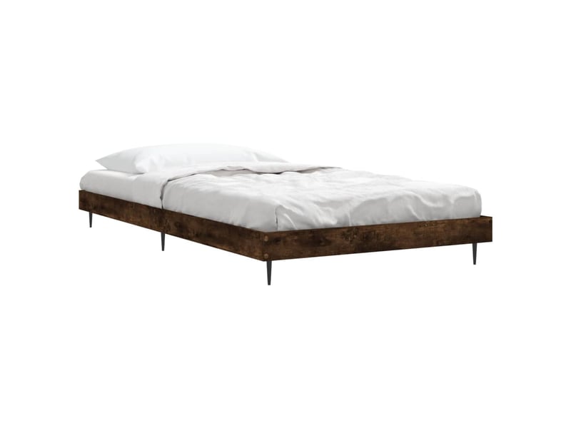  Lit simple- lit adulte -  cadre de lit sans matelas chêne fumé 100x200 cm bois ingénierie  - Conforama B