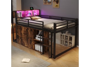 Lit mezzanine 120x200 cm <strong>MERAX</strong>  <strong></strong> coloris bicolore