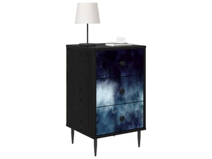 Table de chevet - cabinet de chevet - table de nuit raalte chêne noir 36 x 33 x 61 cm