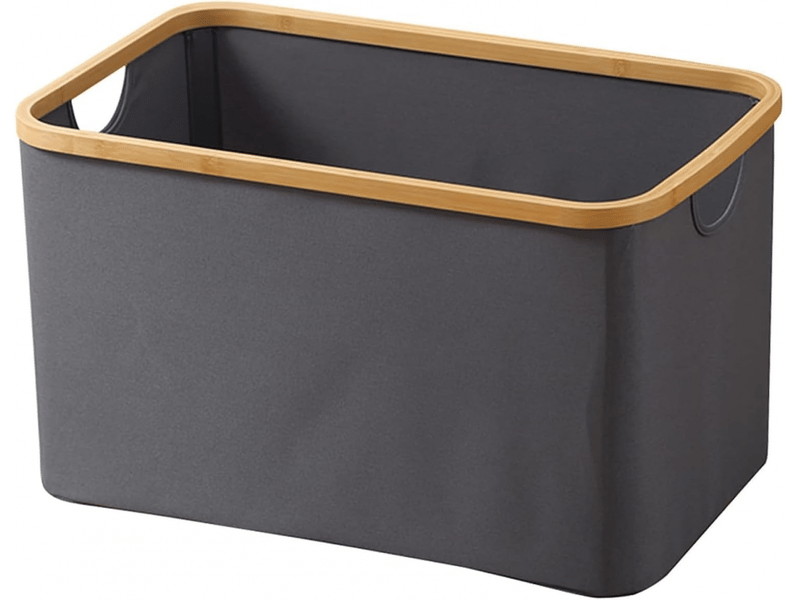  Panier à linge pliable en bambou, bacs de rangement, pour chambre et salle de bain (gris, 45 x 30 x 24 cm)  - Conforama B
