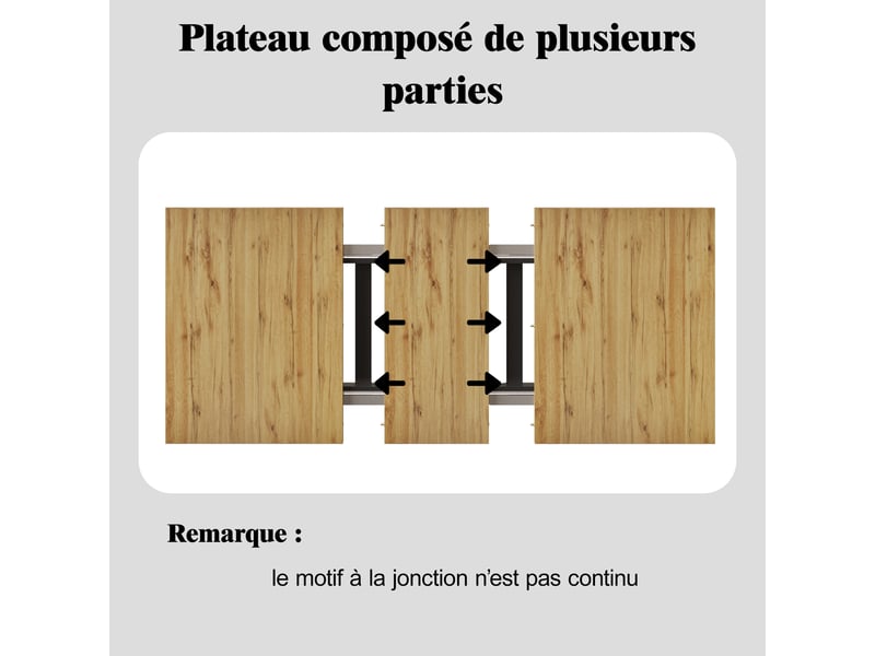 Table extensible avec rangements pour salle à manger en mdf 120-160×80×75 cm bois naturel - Conforama C