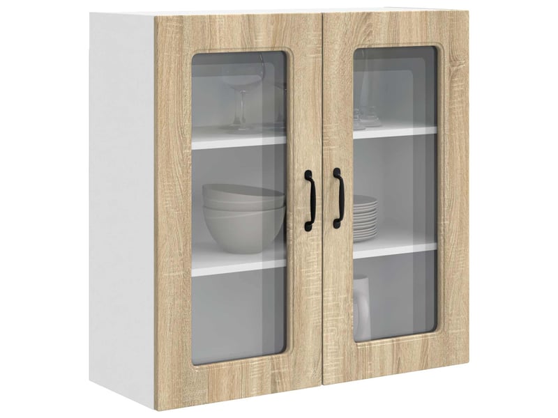 Meuble mural de cuisine | armoire de cuisine chêne sonoma 80x31x80cm shl3501 - Conforama C
