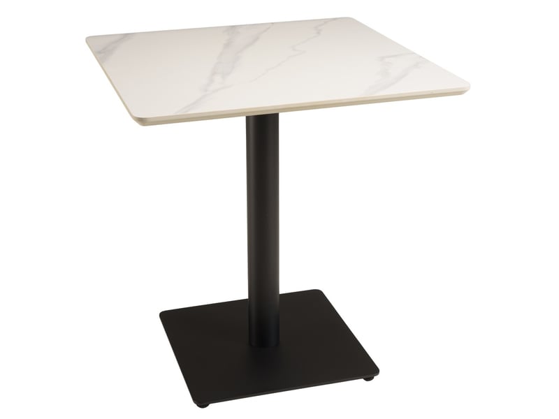 Icare - ensemble n°2: table bistrot 70x70cm en céramique marbré blanc - Conforama A