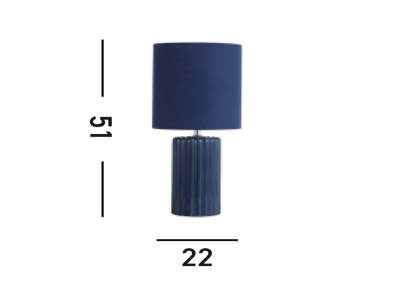 Searchlight groove lampe de table 1 lumière, bleu marine avec abat-jour assorti  - Conforama D