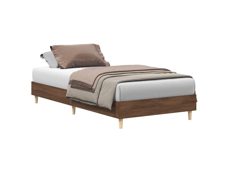  Lit simple- lit adulte -  cadre de lit sans matelas chêne marron 100x200 cm  - Conforama A