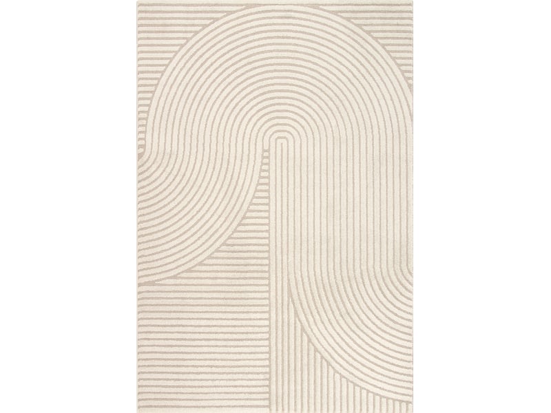 Tapis everest moderne effet haut-bas 3d - beige - 80 x 300 cm