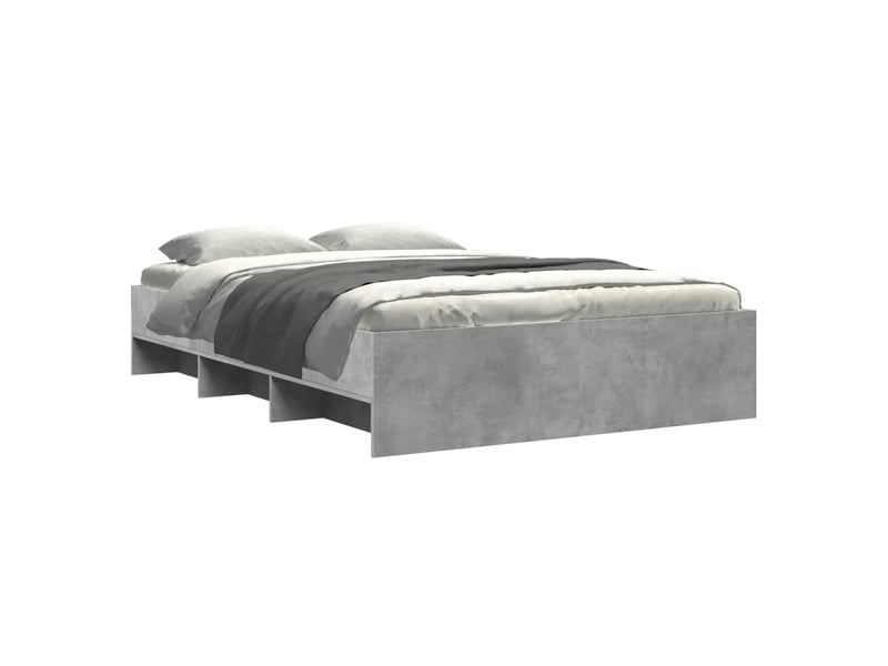  Lit double- lit adulte -  cadre de lit sans matelas gris béton 135x190 cm bois ingénierie  - Conforama B