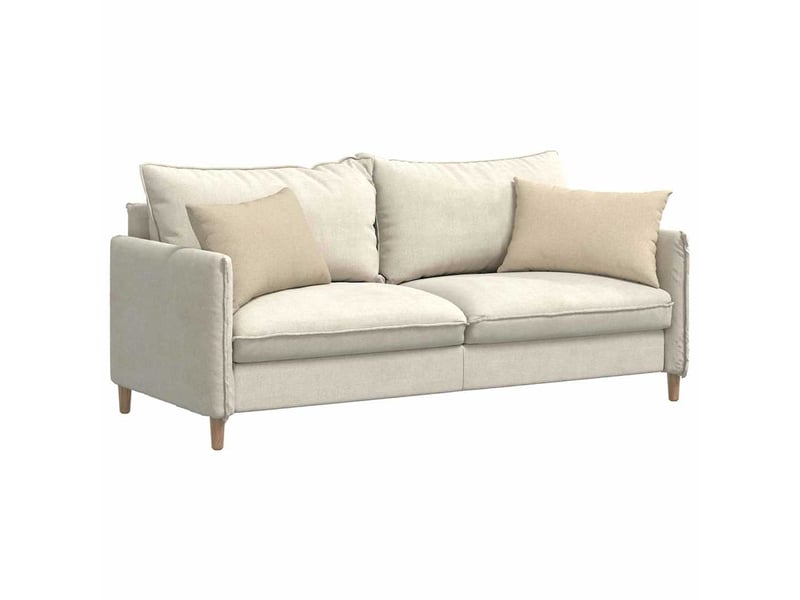  Lot de 2 coussins de canapé, coussins décoratifs tissu crème 60 x 40 cm cf58817  - Conforama C
