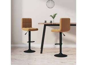 Lot de 2 tabouret de bar, chaise de bar marron velours shl320
