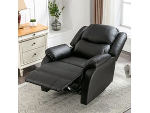 Fauteuil relax manuel <strong>MAISENTIEL</strong> <strong></strong> Simili noir vendu A l'unité