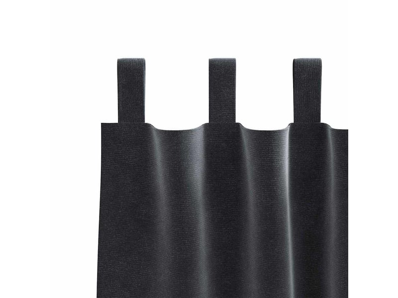 Lot de 2 rideaux, rideaux de fenêtre gris foncé 140 x 140 cm velours cf44061 - Conforama E