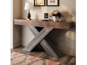 Console 0 tiroir(s)  coloris marron <strong>BEAOK</strong> <strong></strong> - longueur 140 cm - 140 cm