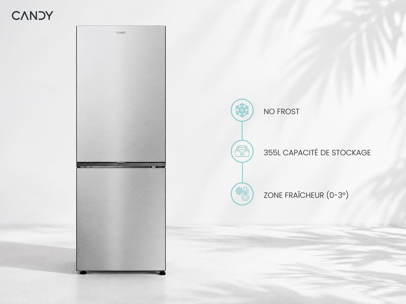 Réfrigérateur combiné (congél en bas) CANDY CNCQ2T618DX - Conforama E