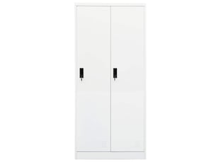 Garde-robe chambre, armoire de rangement blanc 80x50x180 cm acier