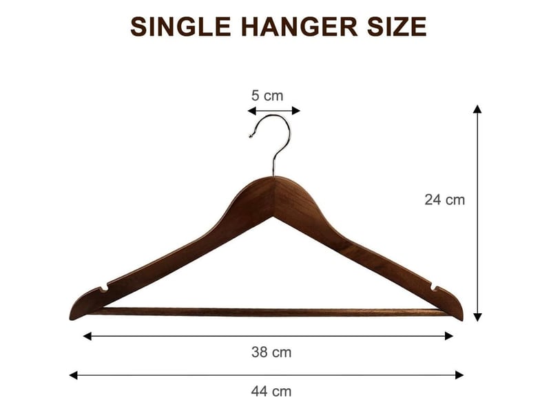 Lot de 10 cintres en bois massif avec rainures cintres vintage à barre rotation à 360° pour robe chemise soutien-gorge pantalon manteau - Conforama A