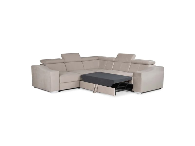  Lucky mini - canapé d’angle convertible réversible en velours beige LUCKY-MINI-BEI - Conforama B